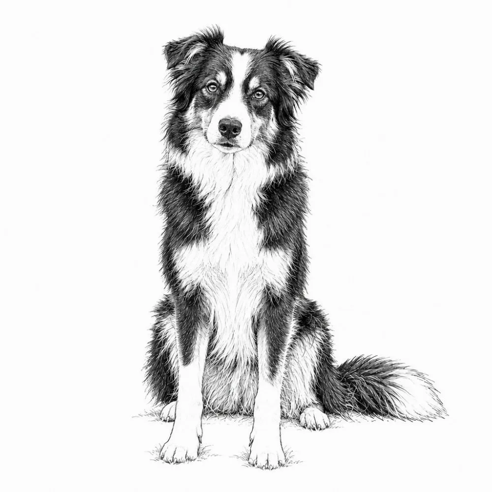 De lijntekening van de hond