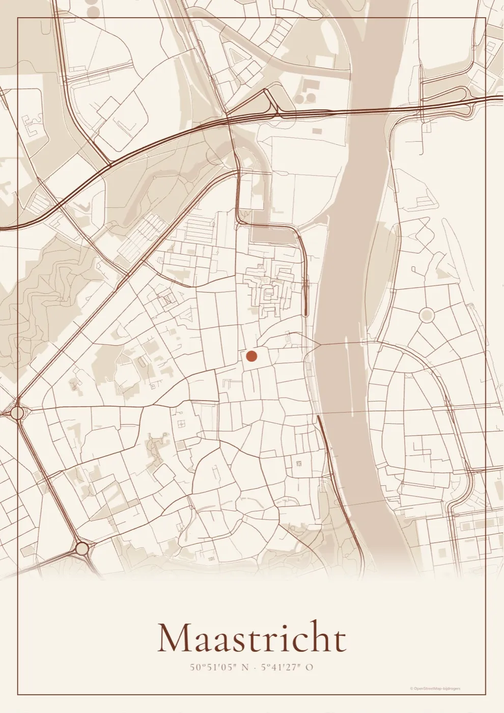 Stadsportret van Maastricht in de stijl Terracotta