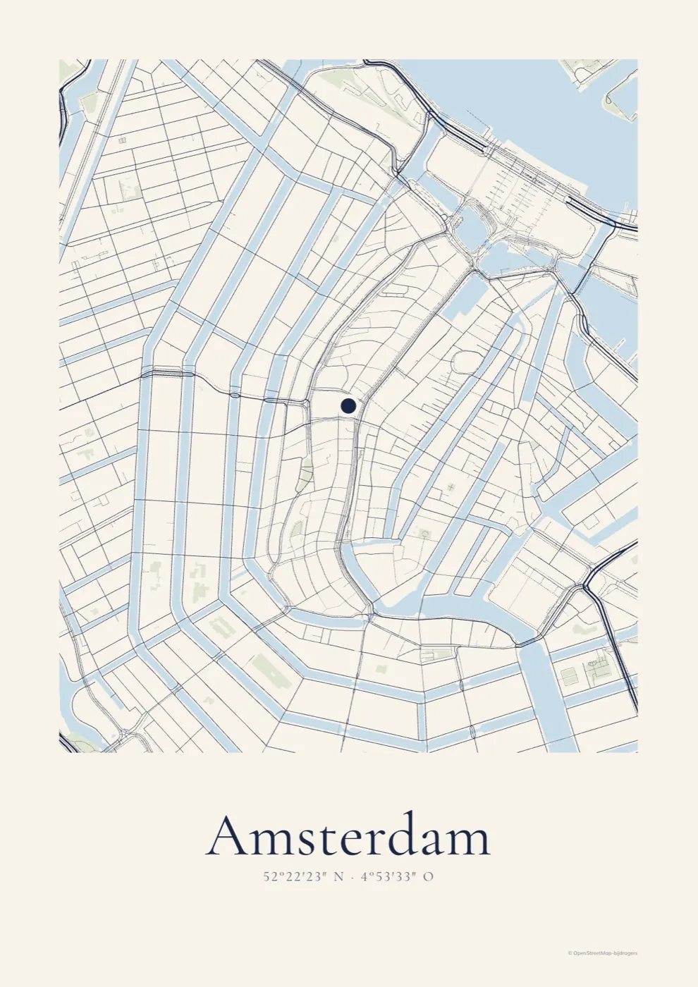 Stadsportret in de stijl Nachtblauw