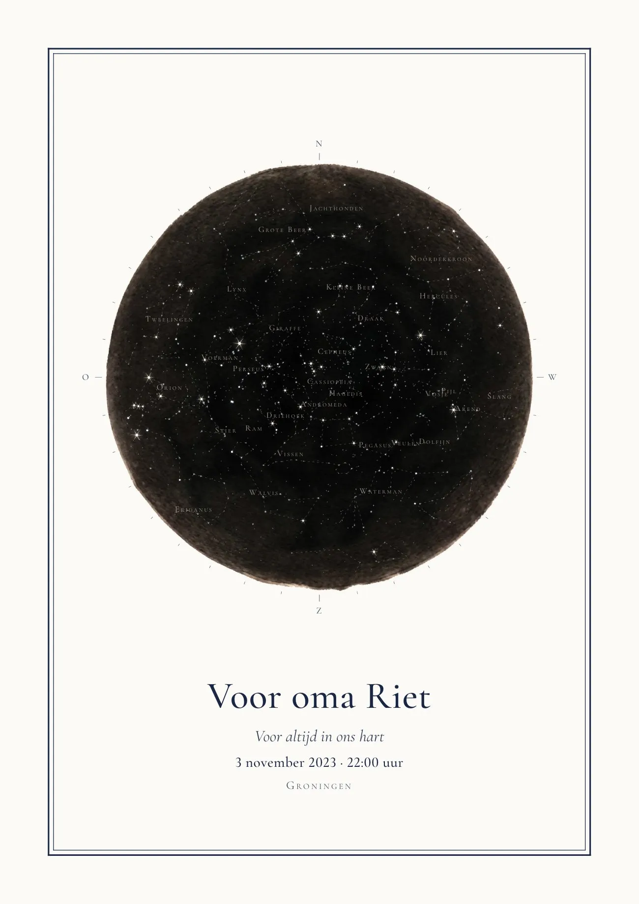 Hemelportret als cadeau: Ter herinnering
