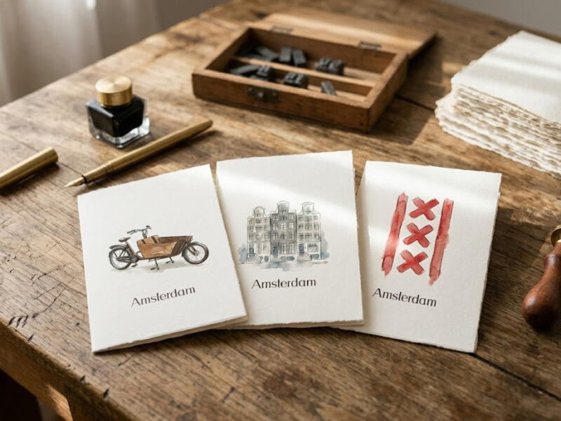 Amsterdamse Wenskaartjes op Handgeschept Papier